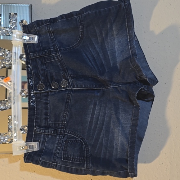 Indigo Rein High-Waisted Stretch Denim Shorts - Picture 1 of 3